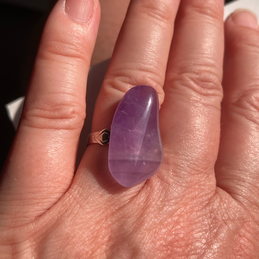 Amethyst adjustable ring